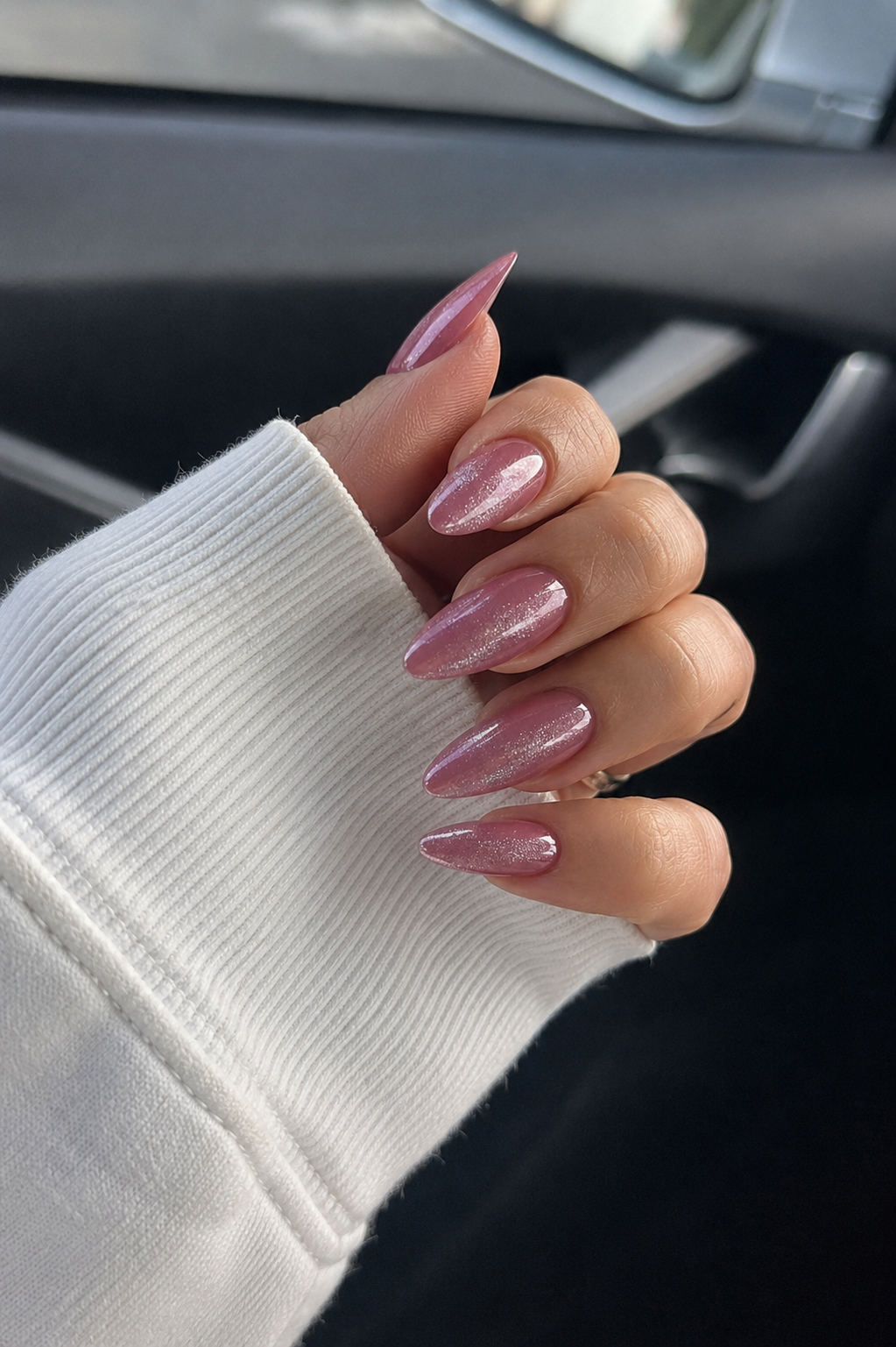 Press On Nails - "Dark Pink Glitter"