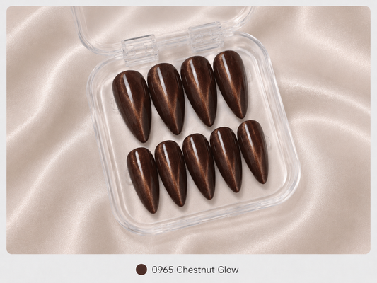 Press On Nails - "Chestnut Glow"