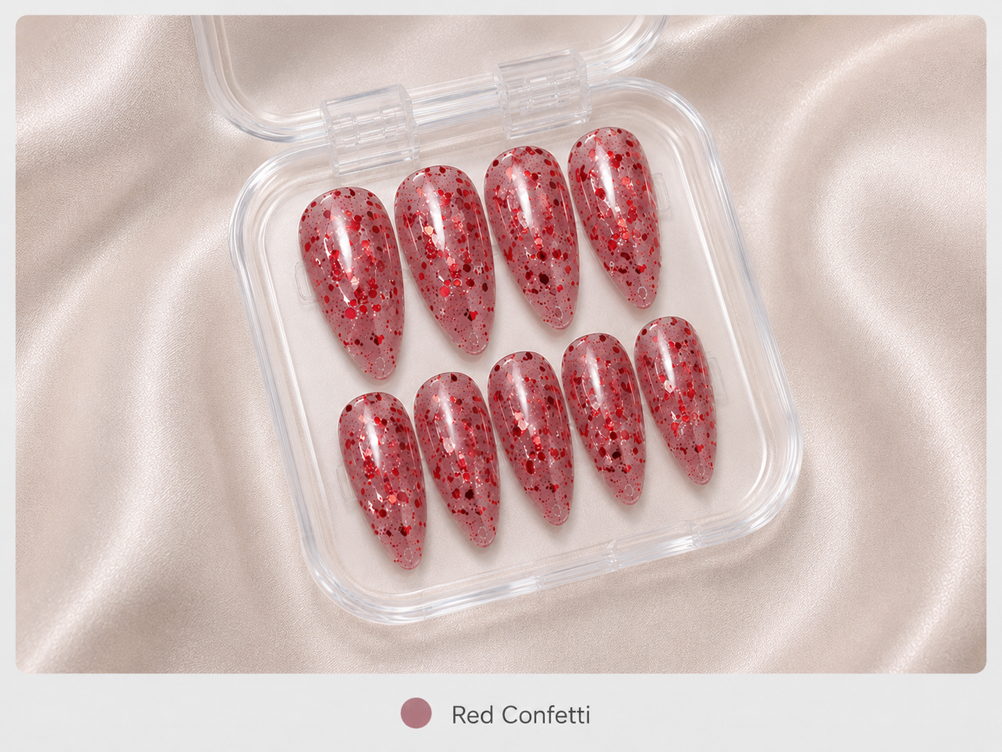 Press On Nails - "Red Confetti"