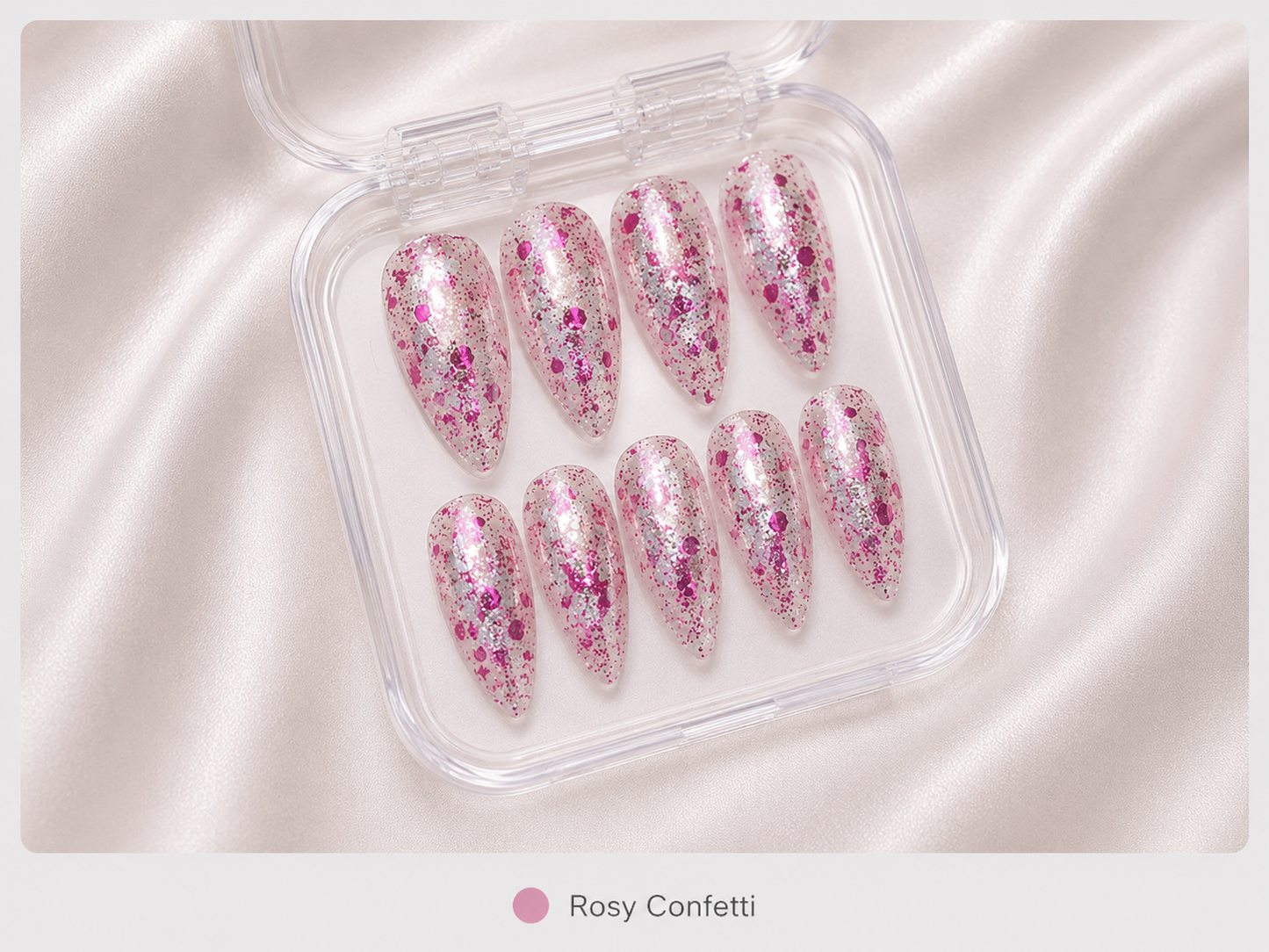 Press On Nails - "Rosy Confetti"