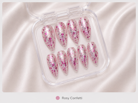 Press On Nails - "Rosy Confetti"