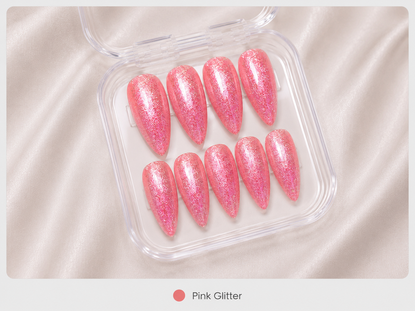 Press On Nails - "Pink Glitter"