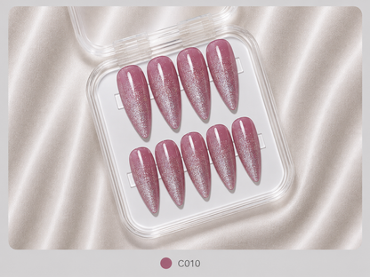 Press On Nails - "Dark Pink Glitter"