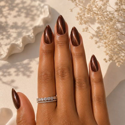 Press On Nails - "Chestnut Glow"
